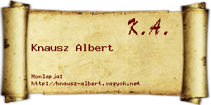 Knausz Albert névjegykártya